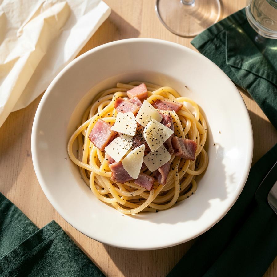 Carbonara Romana z guanciale i Pecorino Romano